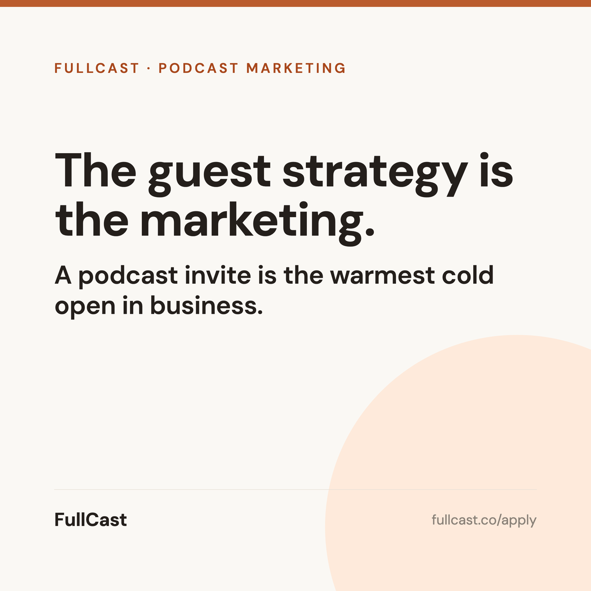 FullCast — The guest strategy is the marketing.